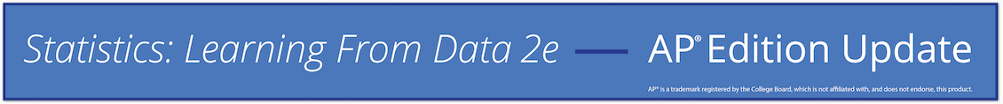 Statistics learning from data 2e AP Edition Update banner